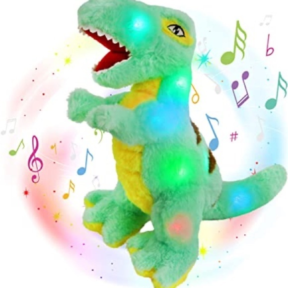 Glow Guards 14”  light music Dinosaur stuffed plush animal LED soft toy kids NEW - Picture 1 of 10
